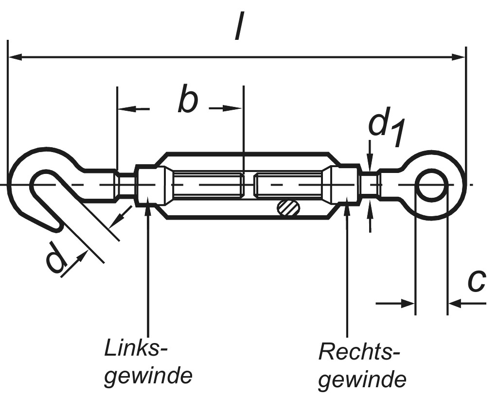 DIN 1480  AM 24 mit Haken und Öse  roh